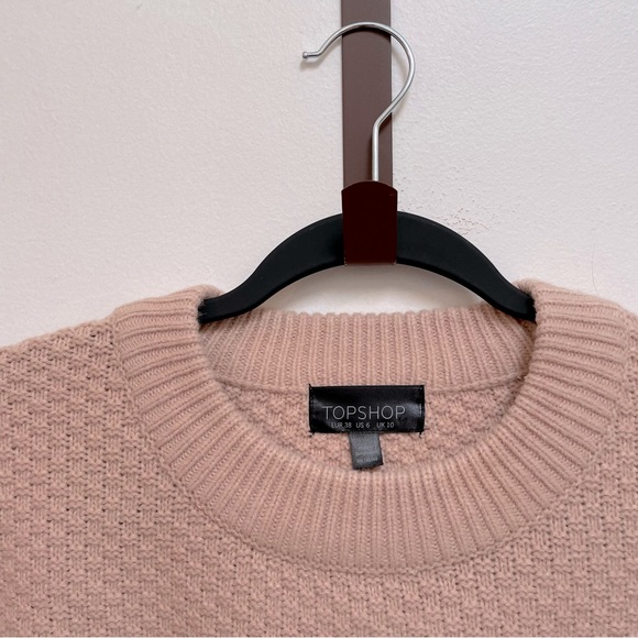 Topshop Blush Cable Knit Sweater Size 6 - Picture 4 of 6